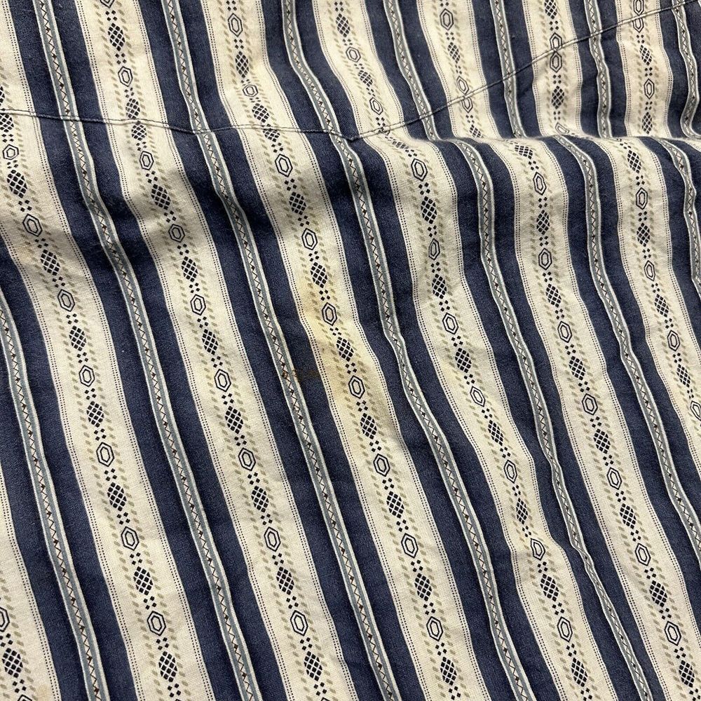 Vintage Wrangler X Long Tails Shirt Collarless 18 1/2 X 36 XXL Stripes Blue READ - Picture 6 of 9